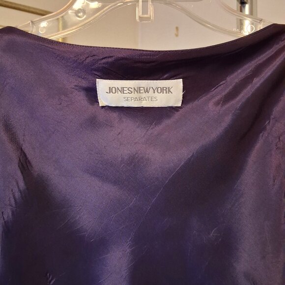 Vintage Jones New York Purple Blue Maxi Dress VTG Elegant Sleeveless Gowns - Picture 10 of 13
